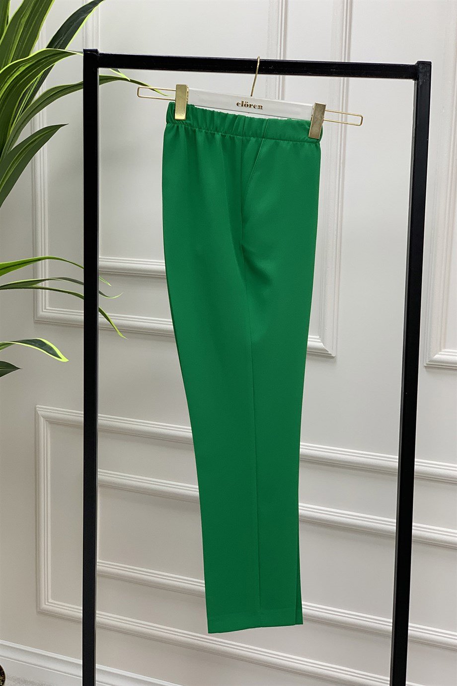 PantolonDar Paça Model Kadın Pantolon Benetton Yeşili  1309 
