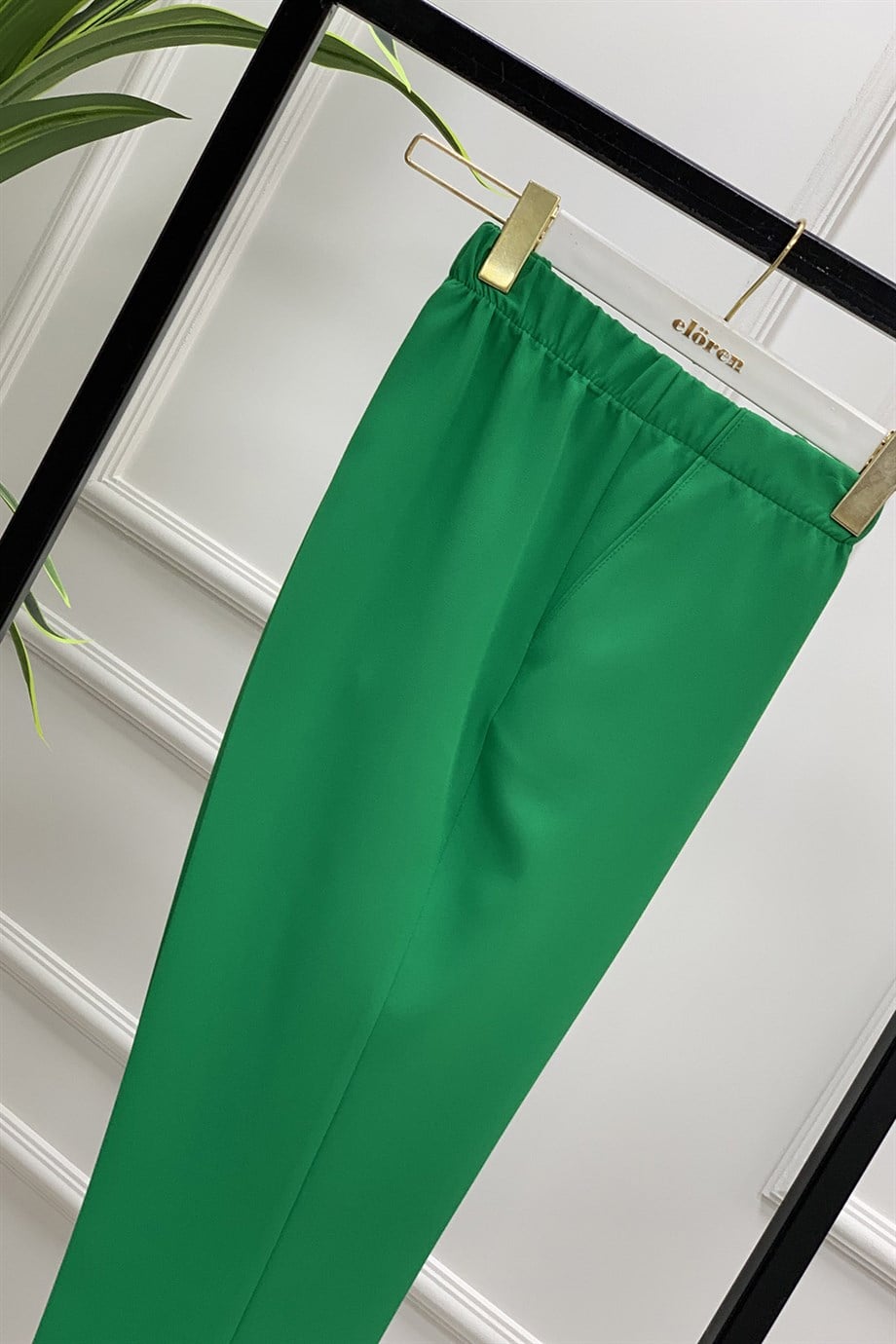 PantolonDar Paça Model Kadın Pantolon Benetton Yeşili  1309 
