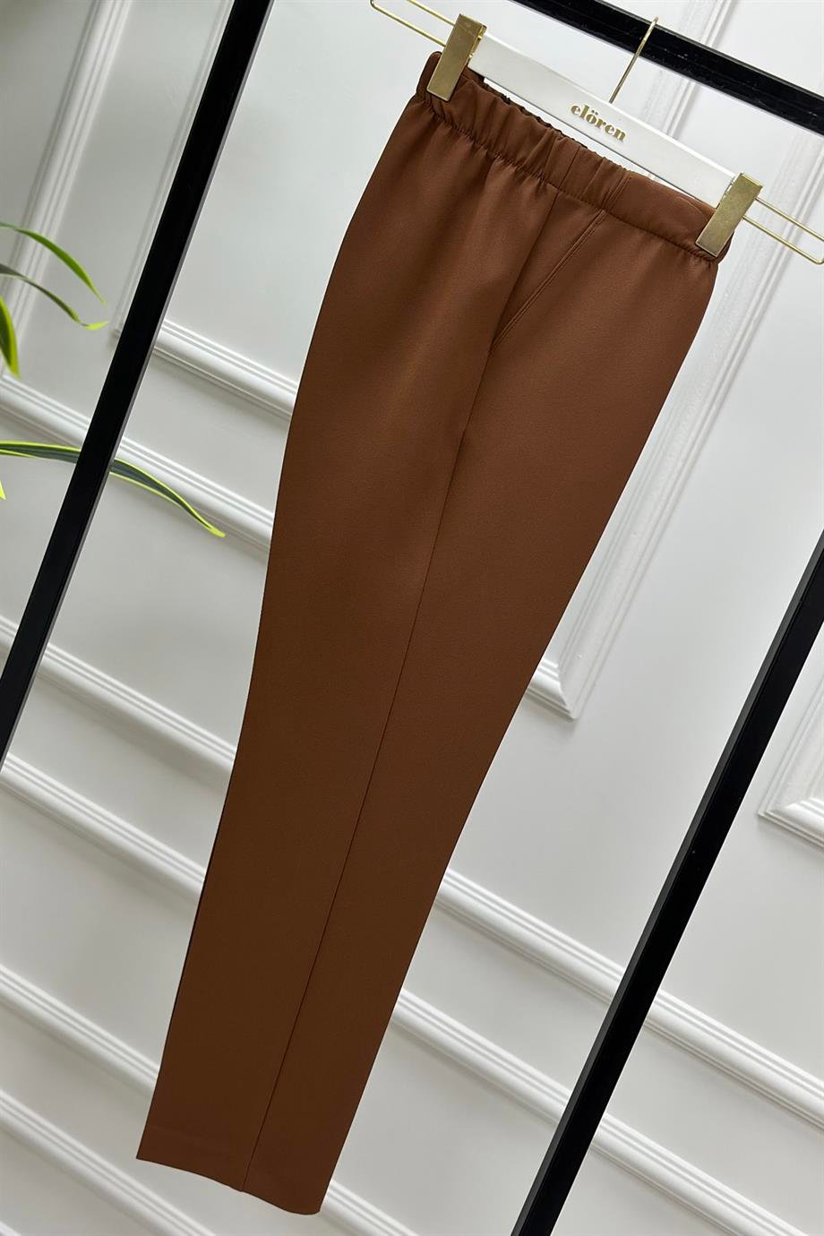 PantolonDar Paça Model Kadın Pantolon Taba 1309 