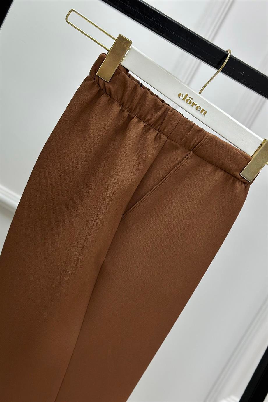 PantolonDar Paça Model Kadın Pantolon Taba 1309 
