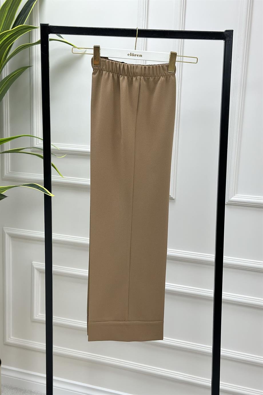 PantolonDuble Paça Model Kadın Pantolon Koyu Vizon 1350