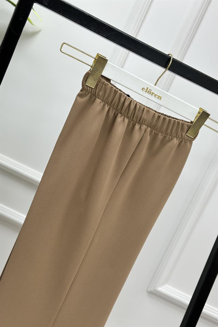 PantolonDuble Paça Model Kadın Pantolon Koyu Vizon 1350