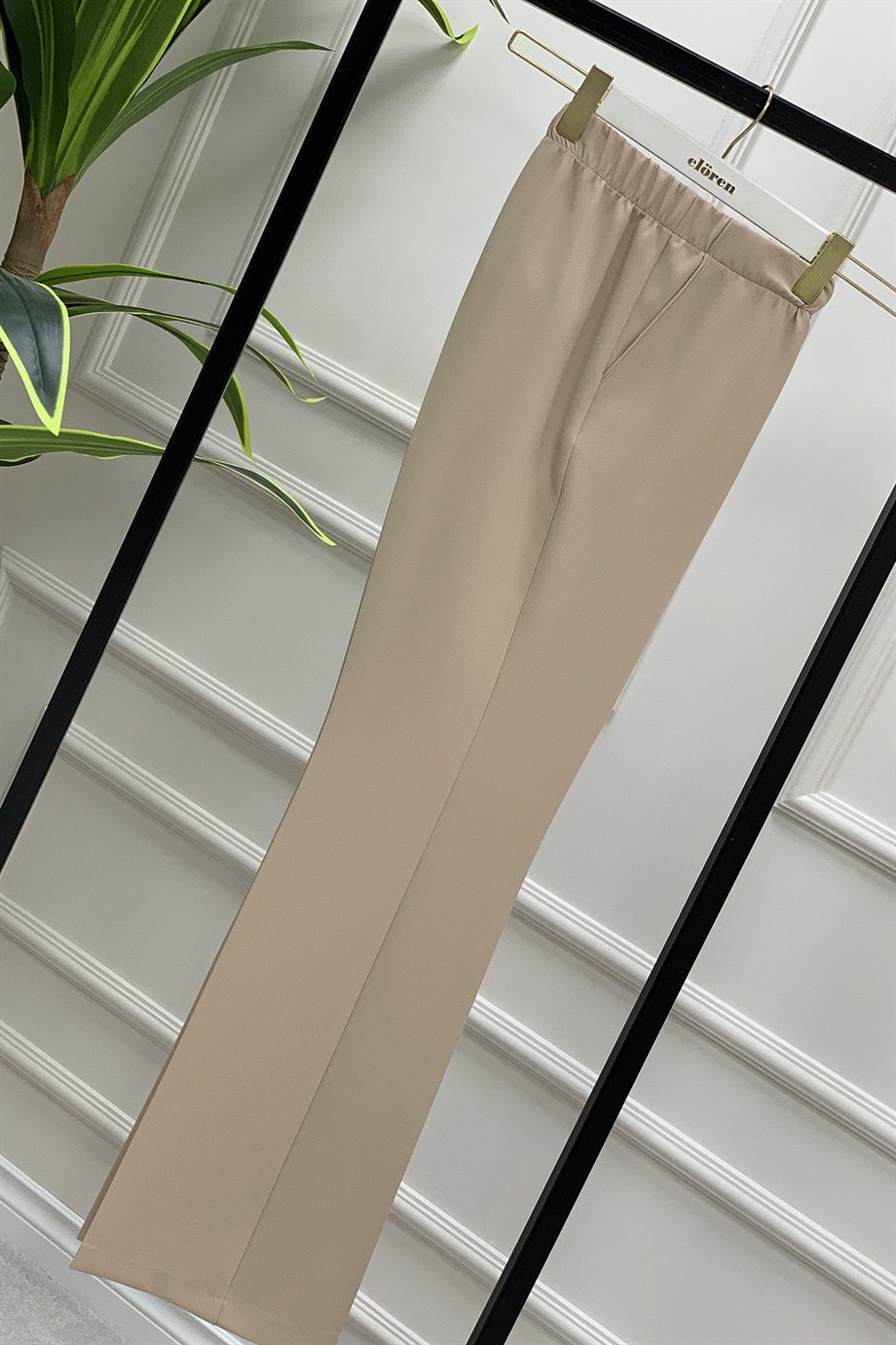 Pantolonİspanyol Paça Model Kadın Pantolon Bej 1308