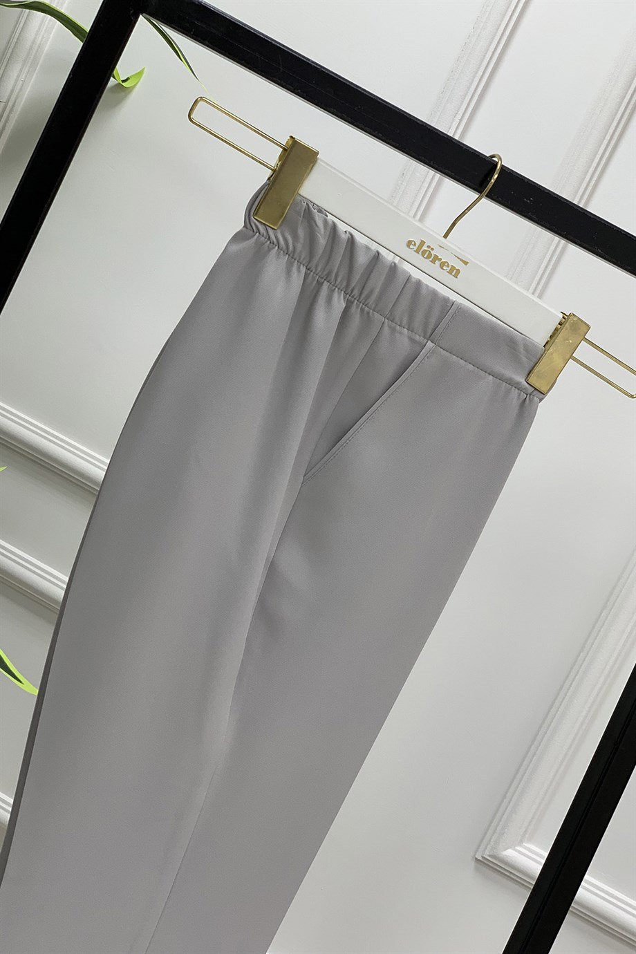 Pantolonİspanyol Paça Model Kadın Pantolon Gri 1308