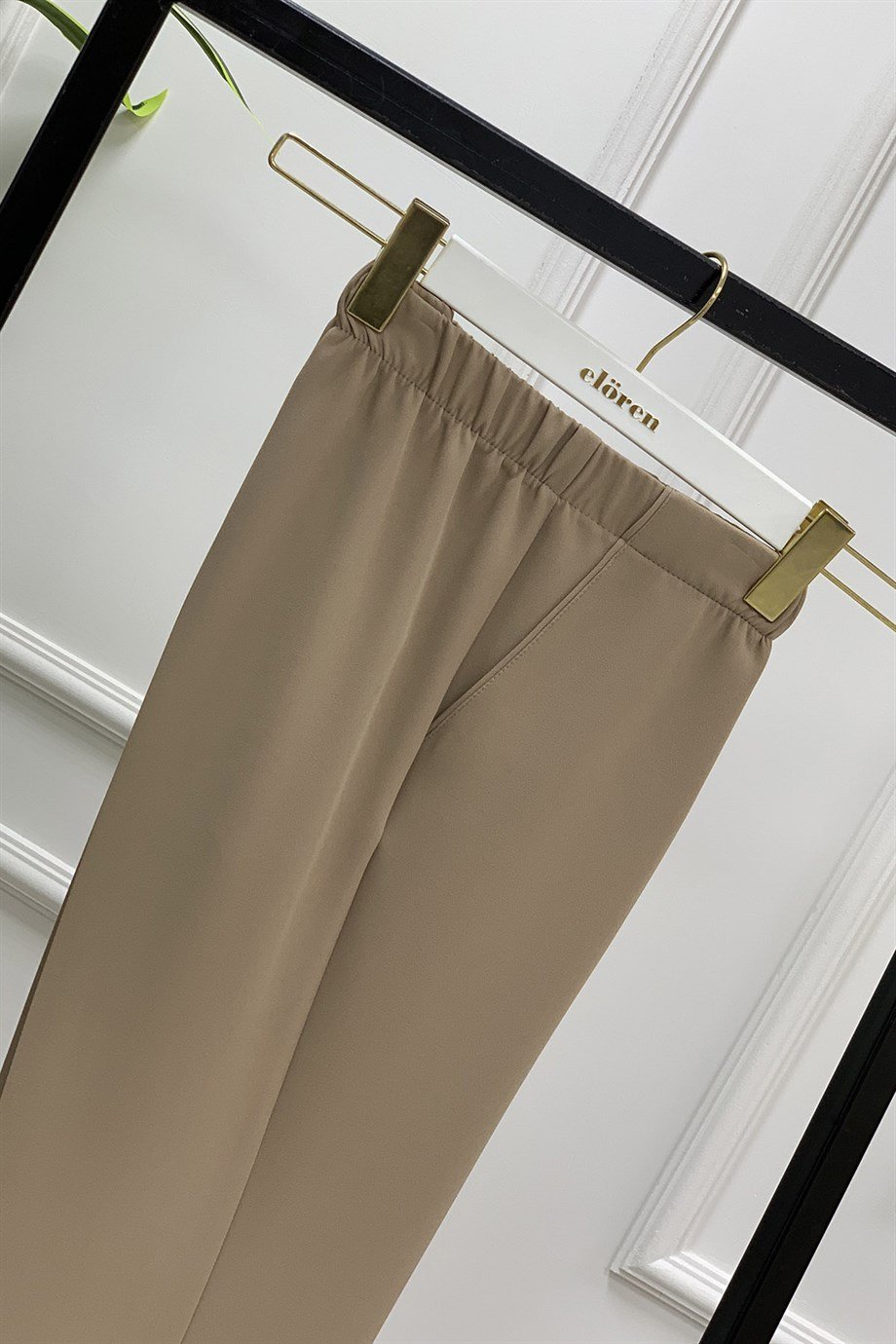 Pantolonİspanyol Paça Model Kadın Pantolon Açık Vizon 1308