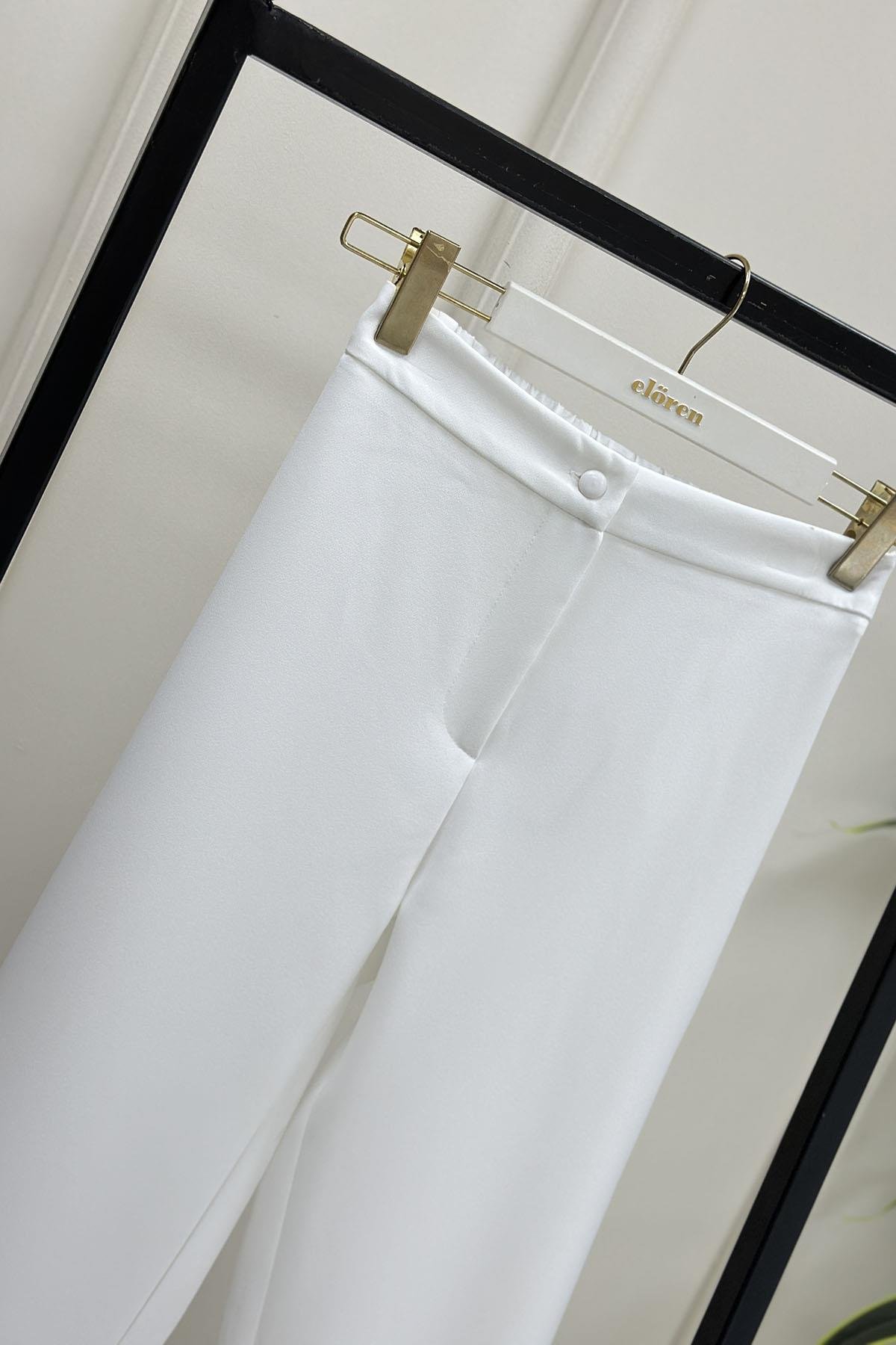PantolonOzan Aydın Havuç Kesim Pantolon Beyaz OZN 5022