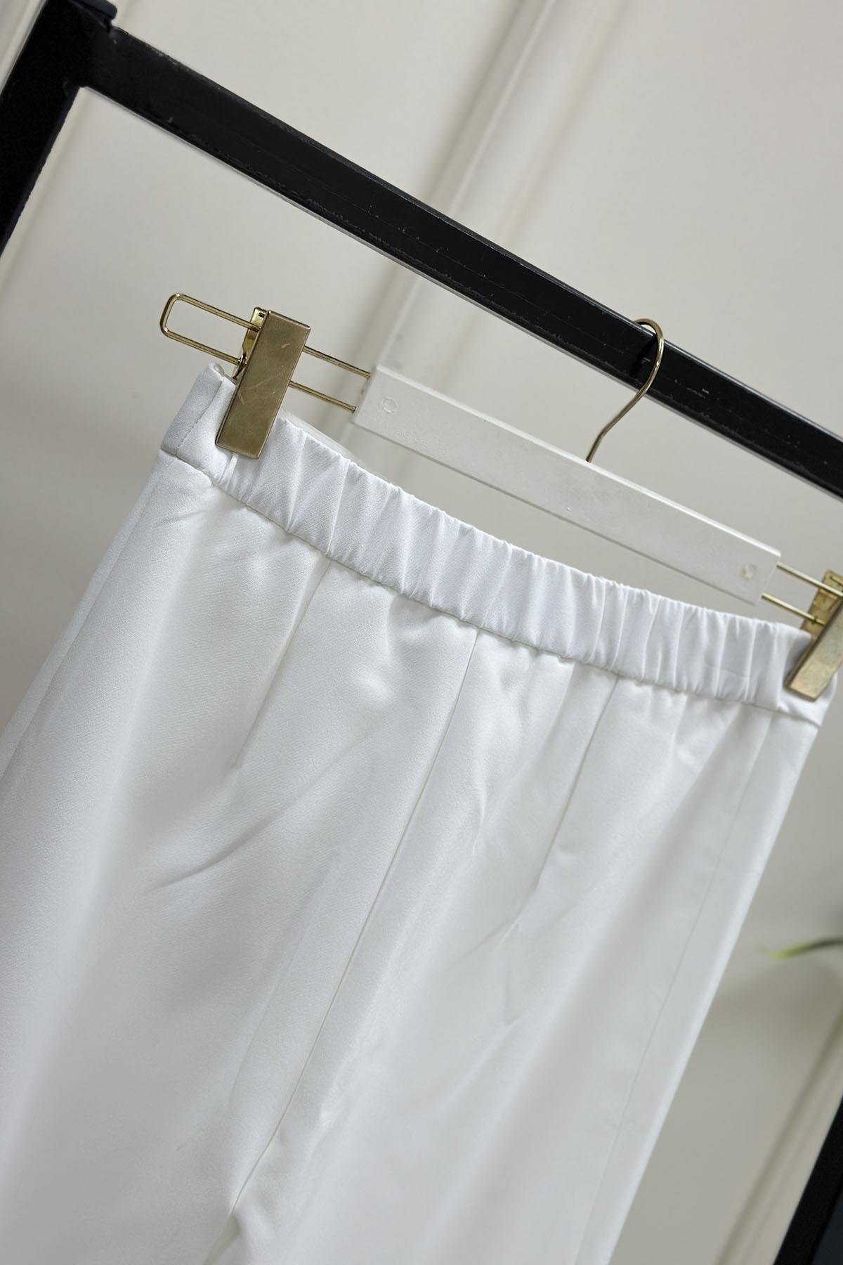 PantolonOzan Aydın Havuç Kesim Pantolon Beyaz OZN 5022