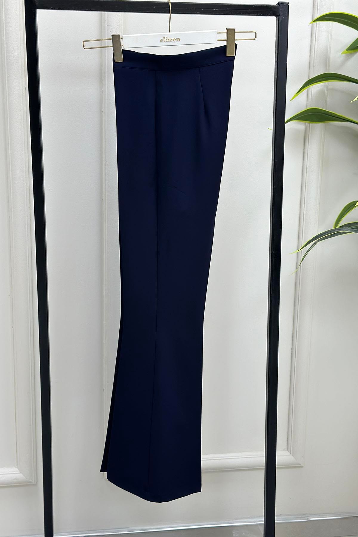 PantolonOzan Aydın İspanyol Paça Kadın Pantolon Lacivert OZN 5001 