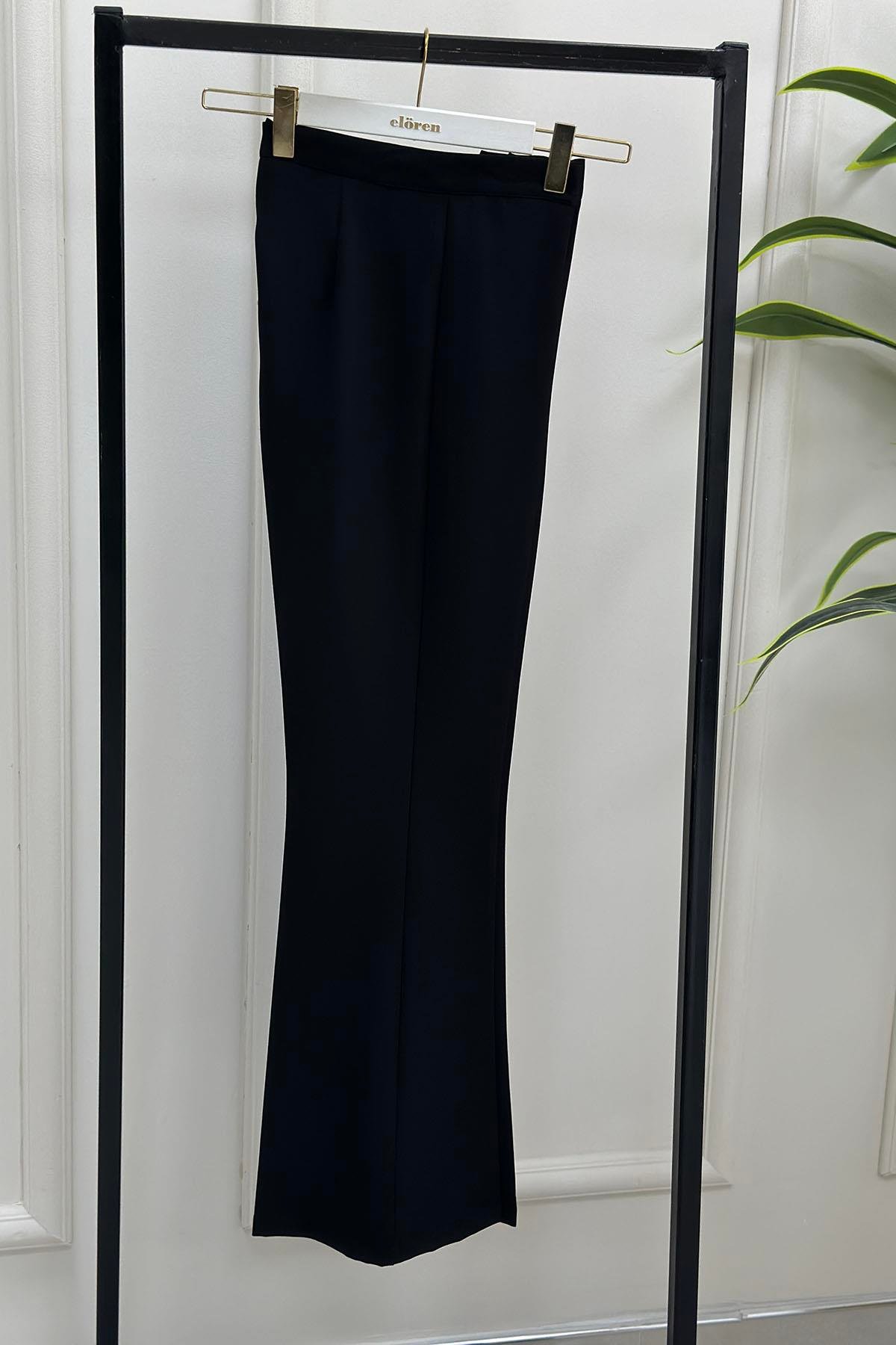 PantolonOzan Aydın İspanyol Paça Kadın Pantolon Siyah OZN 5001 