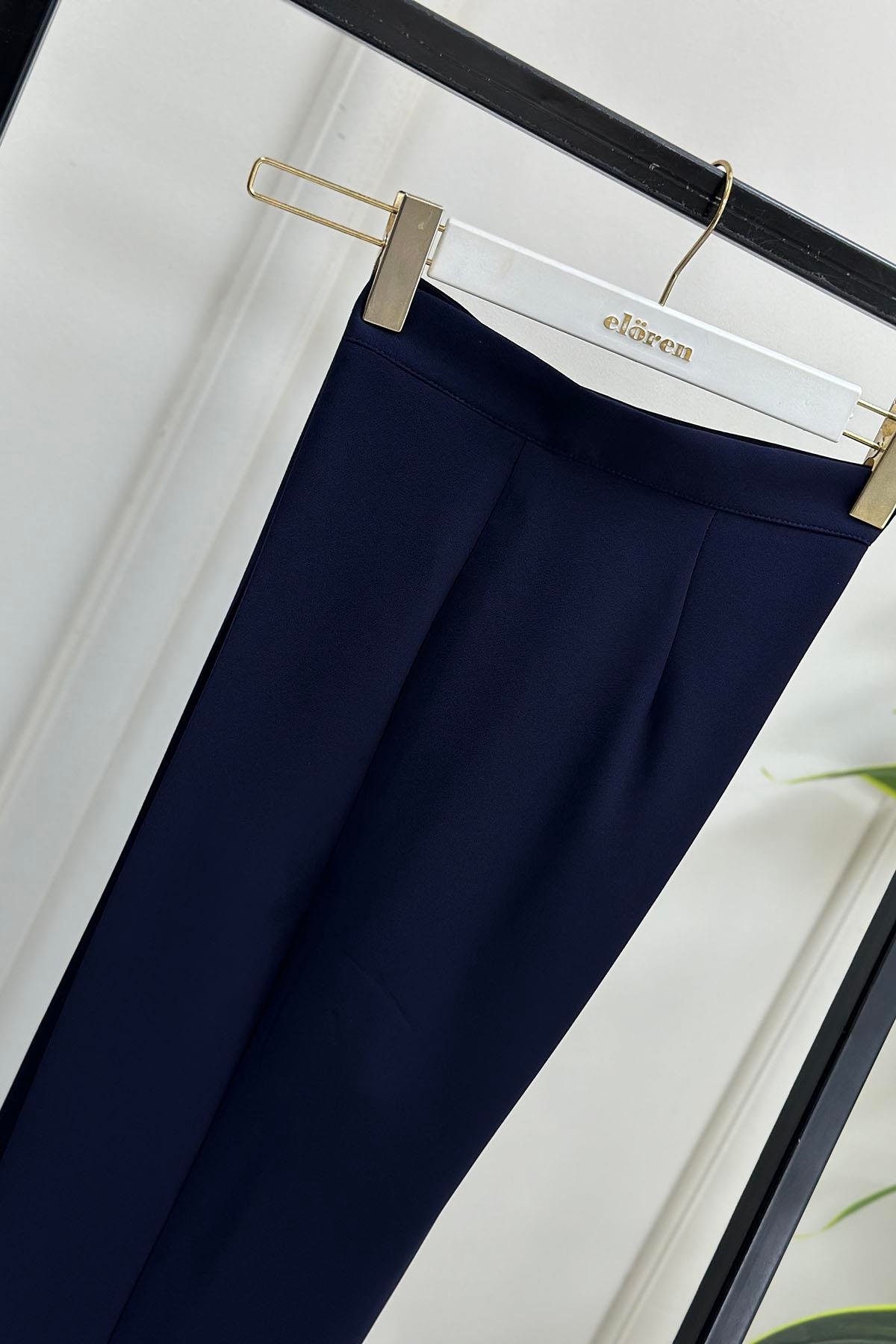 PantolonOzan Aydın İspanyol Paça Kadın Pantolon Lacivert OZN 5001 