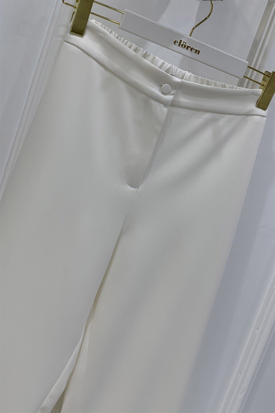 PantolonYusuf Özdemir Havuç Model Kadın Pantolon Ekru 1305