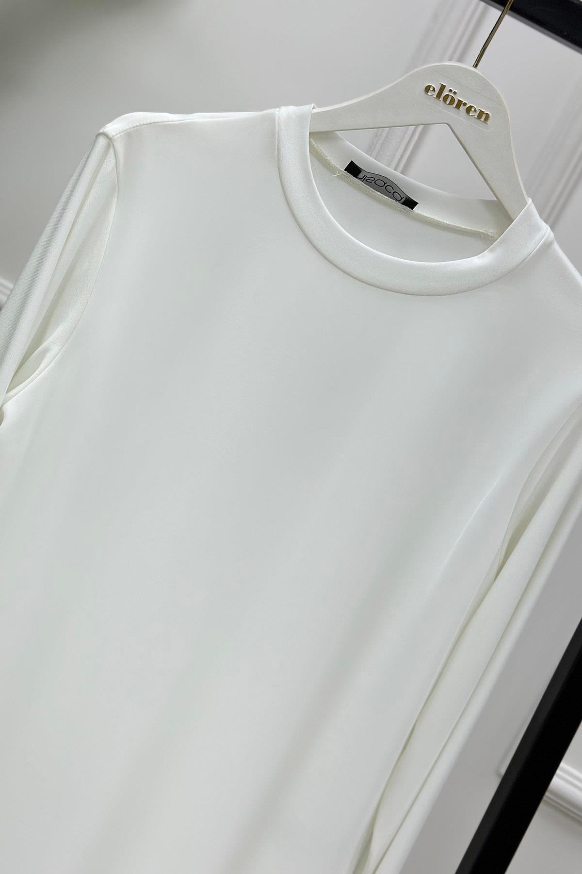 Tesettür TunikÖnü Şifon Uzun Kol Kadın İçlik Beyaz OTTO 2005