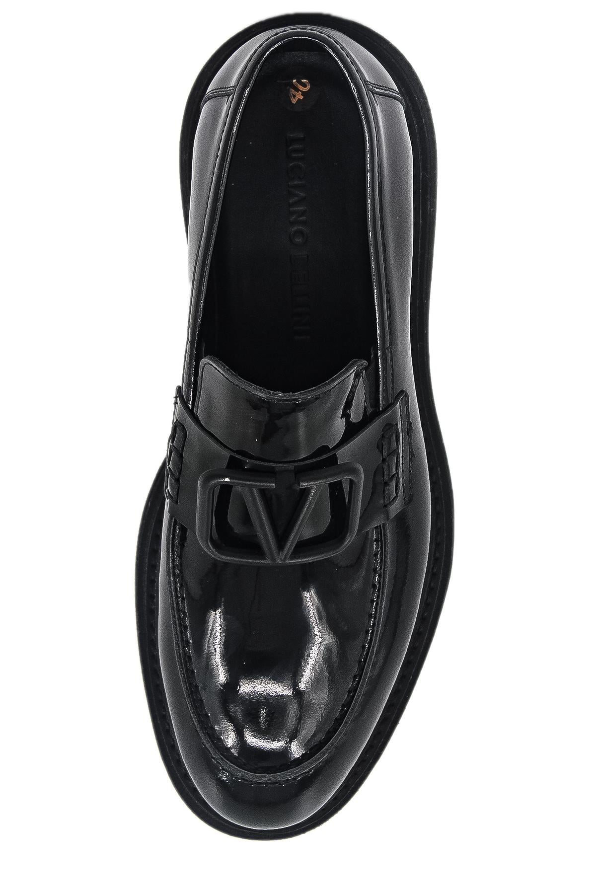 Luciano Bellini C22805-2 Erkek Loafer Ayakkabı - SİYAH RUGAN