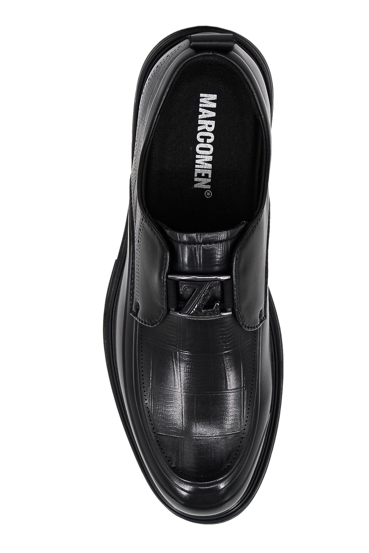 Marcomen 8006956 Croco Baskılı Erkek Casual Ayakkabı - SİYAH CROCO DERİ
