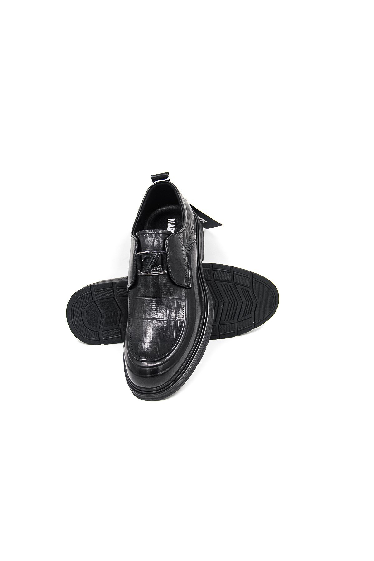 Marcomen 8006956 Croco Baskılı Erkek Casual Ayakkabı - SİYAH CROCO DERİ