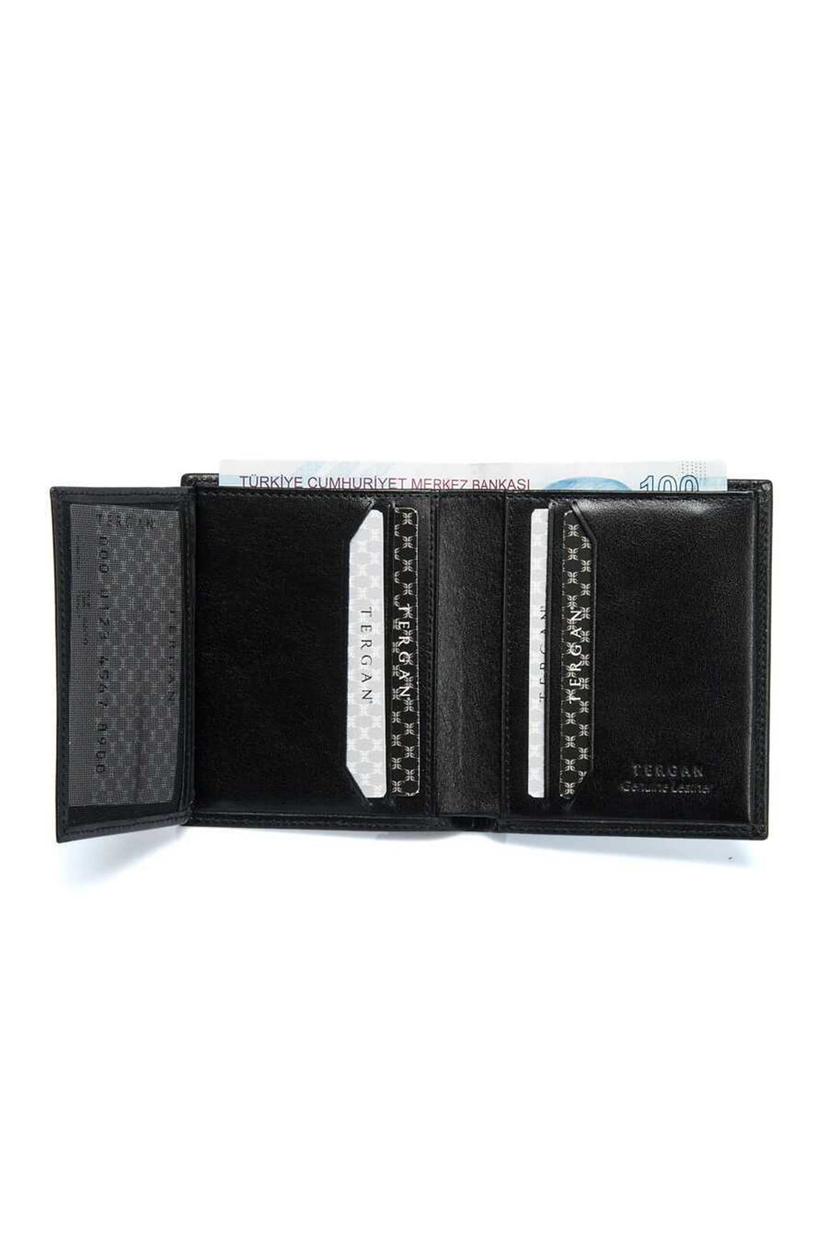 Tergan S1CE00001208-B06 Hakiki Deri Erkek Cüzdan - SİYAH