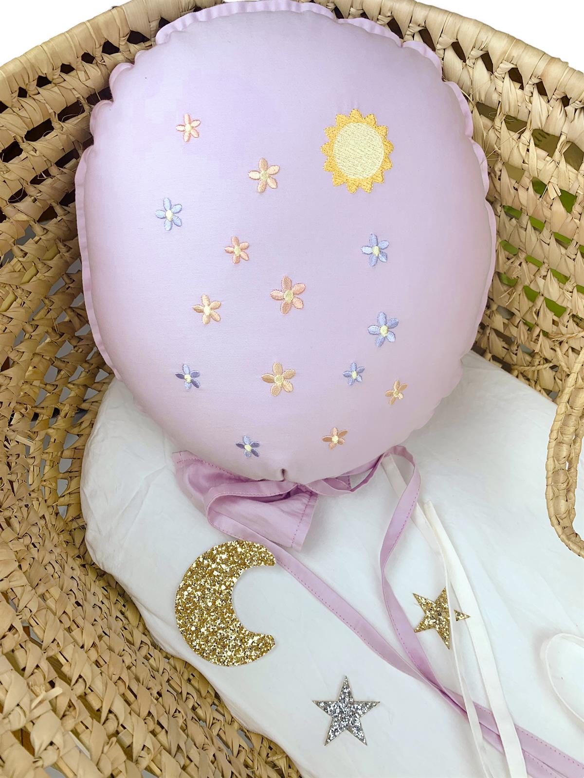Lila Dekoratif Balon Yastık