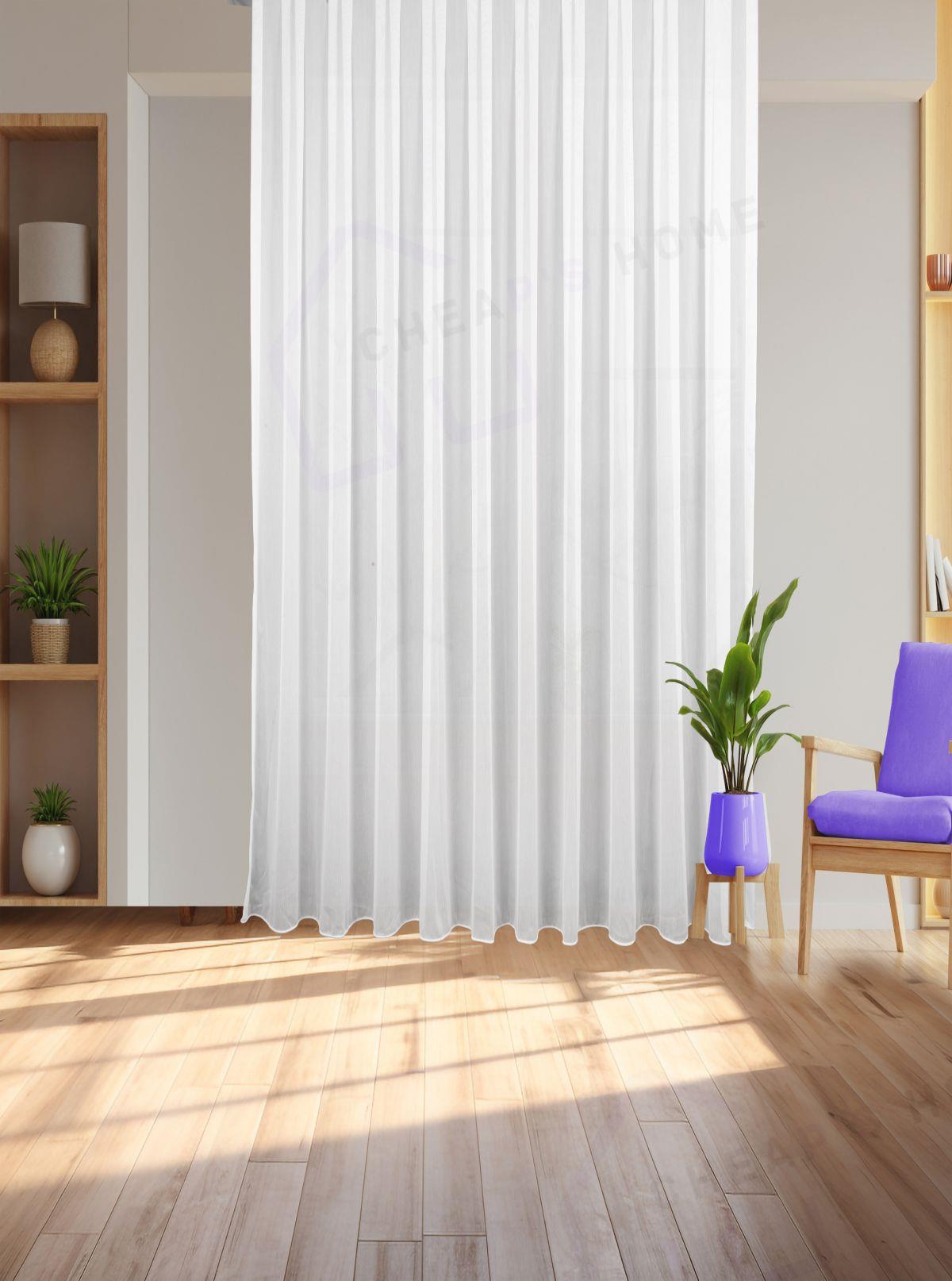 Bambu Şantuk Düz Tül Perde Seyrek Pile (1x2)