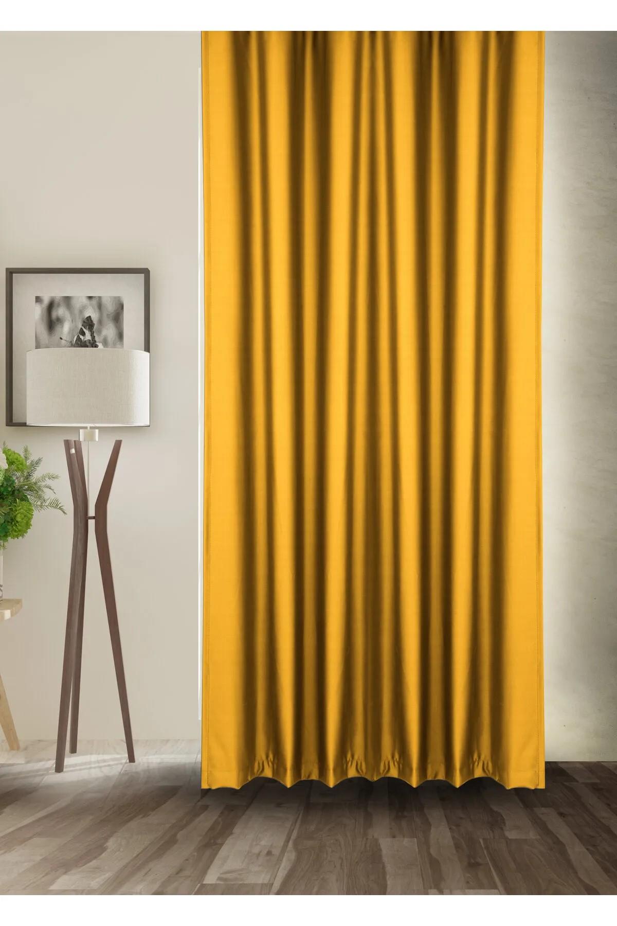 Blackout Koyu Sarı Karartma Fon Perde