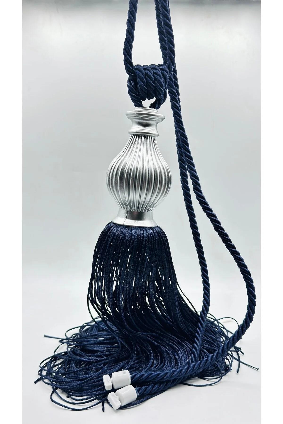 Lüks Topuz Detay Püskülllü Tavandan Asmalı Toplama Perde Aksesuarı (Braçol)