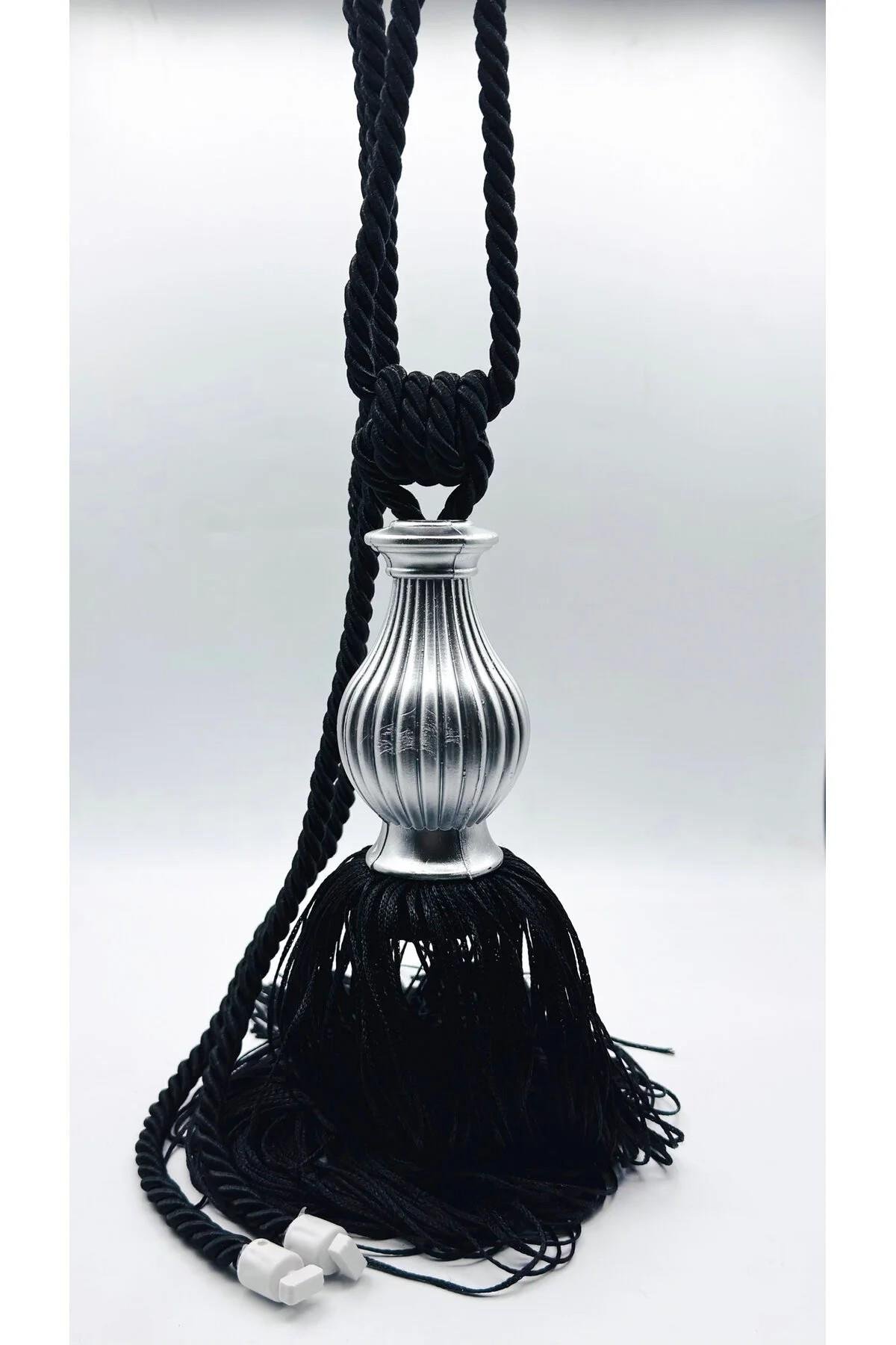 Lüks Topuz Detay Püskülllü Tavandan Asmalı Toplama Perde Aksesuarı (Braçol)