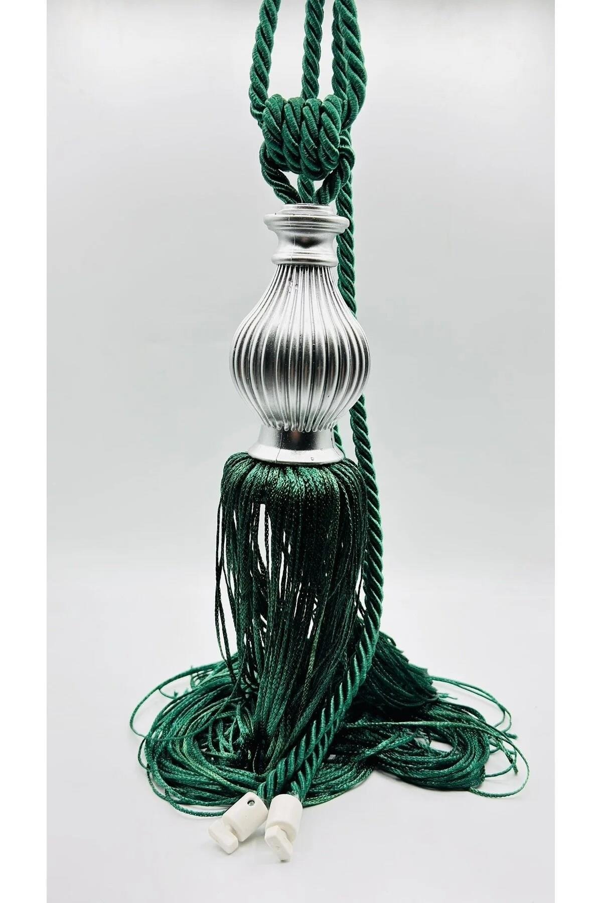 Lüks Topuz Detay Püskülllü Tavandan Asmalı Toplama Perde Aksesuarı (Braçol)