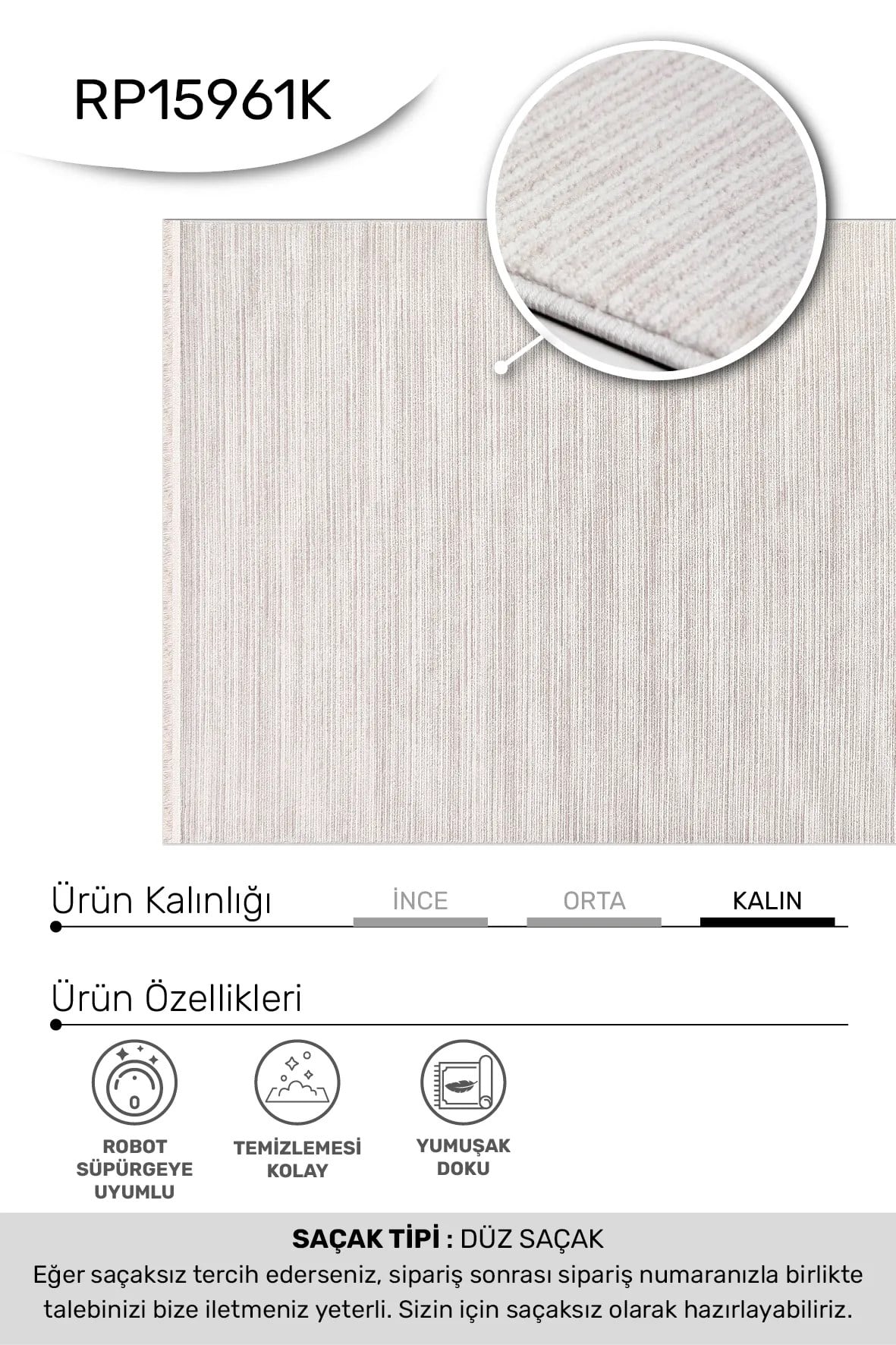 ARSİNA-Krem/Vizon - Özel Ölçü-Salon , Oturma Odası ve Koridor Halısı-Robot Süpürgeye Uyumlu-Kolay Temizlenebilir-Uygun Fiyat