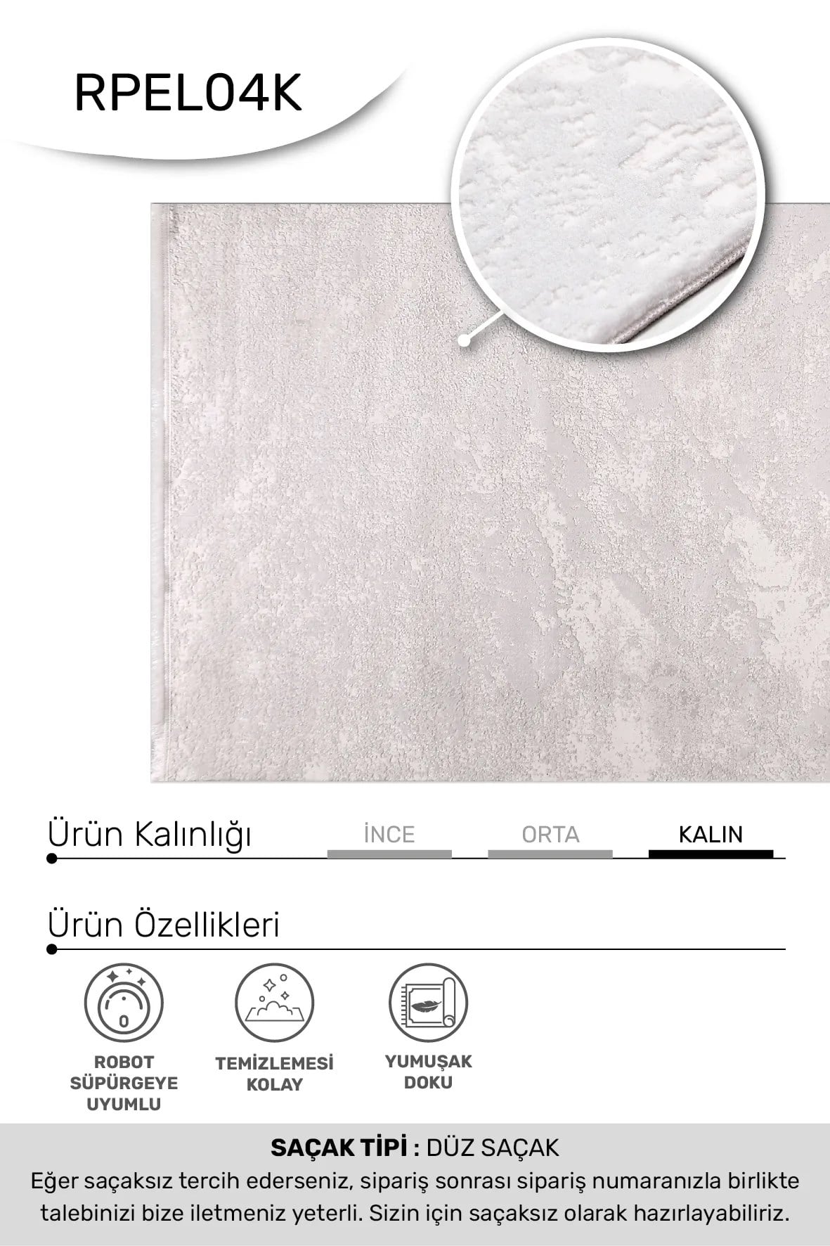 EYNA-Vizon/Krem - Özel Ölçü-Salon, Oturma Odası ve Koridor Halısı-Robot Süpürgeye Uyumlu-Kolay Temizlenebilir-Uygun Fiyat