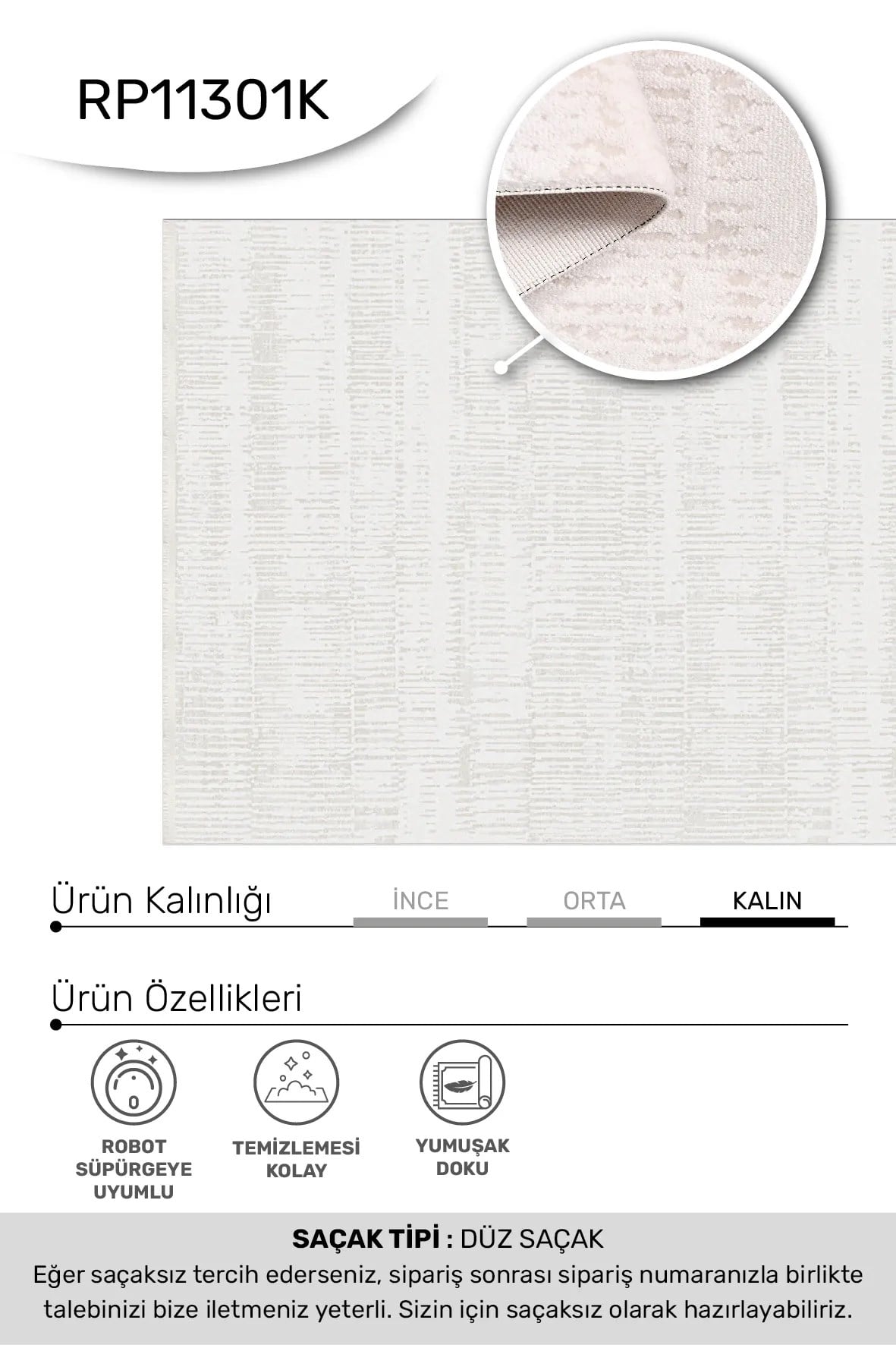 FİLORA-Krem/Vizon - Özel Ölçü-Salon, Oturma Odası ve Koridor Halısı-Robot Süpürgeye Uyumlu-Kolay Temizlenebilir-Uygun Fiyat