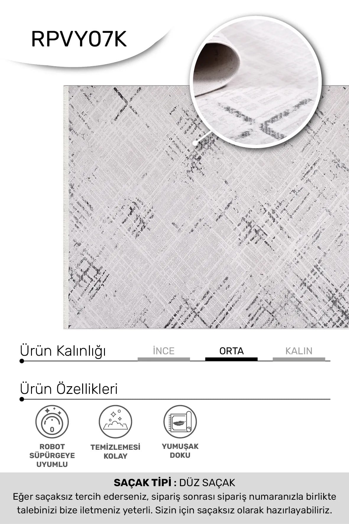 VİANORA-Bej/Gri - Özel Ölçü-Salon,Oturma Odası ve Koridor Halısı-Robot Süpürgeye Uyumlu-Kolay Temizlenebilir-Uygun Fiyat