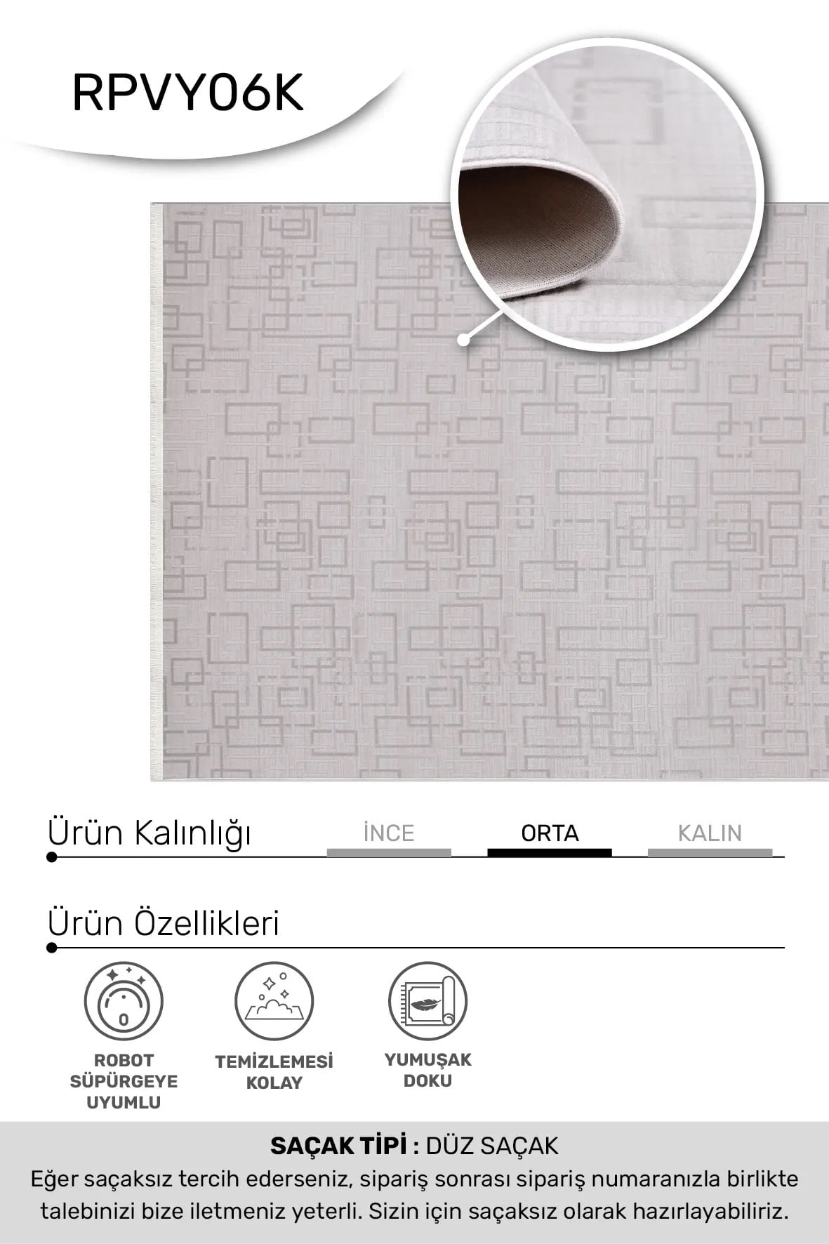 VİANORA-Bej/Gri - Özel Ölçü-Salon,Oturma Odası ve Koridor Halısı-Robot Süpürgeye Uyumlu-Kolay Temizlenebilir-Uygun Fiyat