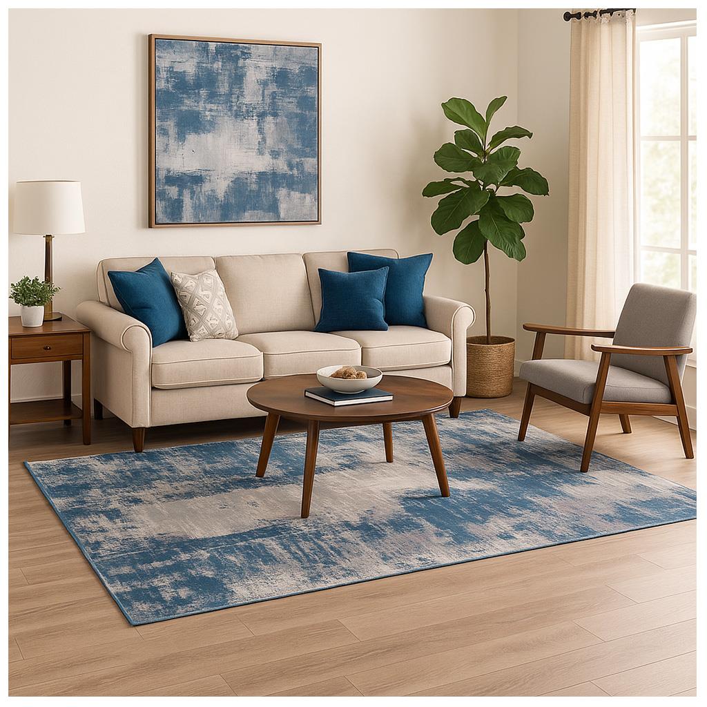 Woolknot Halı Craft SerisiWoolknotWOOLKNOT CRAFT 1004F KOYU GRİ MAVİ