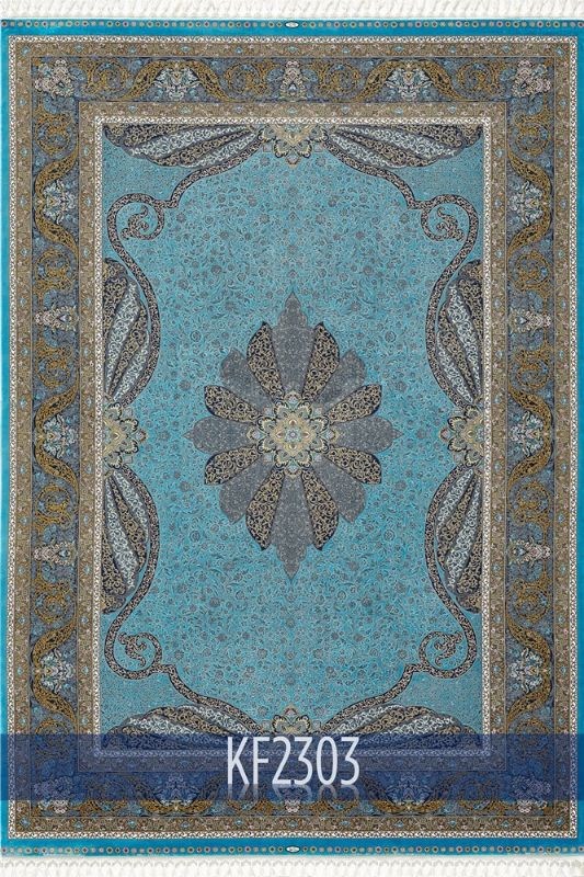 WoolknotWOOLKNOT HALI KAFTAN KF2303 TURKUAZ_LACİVERT