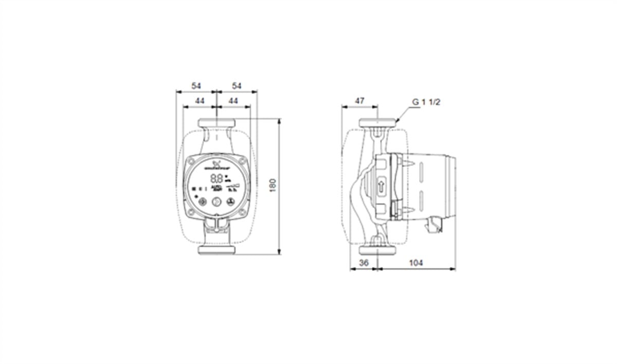 Grundfos ALPHA2 25-60 180 1x230V 50Hz 6H Değişken Devirli / Frekans Konvertörlü Sirkülasyon Pompası