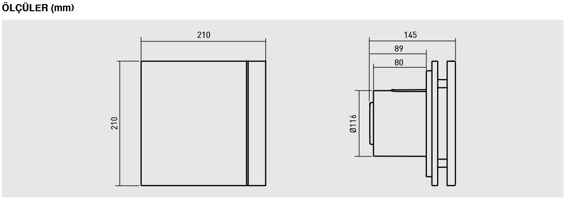 Soler Palau SILENT-200 CHZ DESIGN (Zamanlayıcılı ve Nem Sensörlü) Mini Aksiyel Fan 