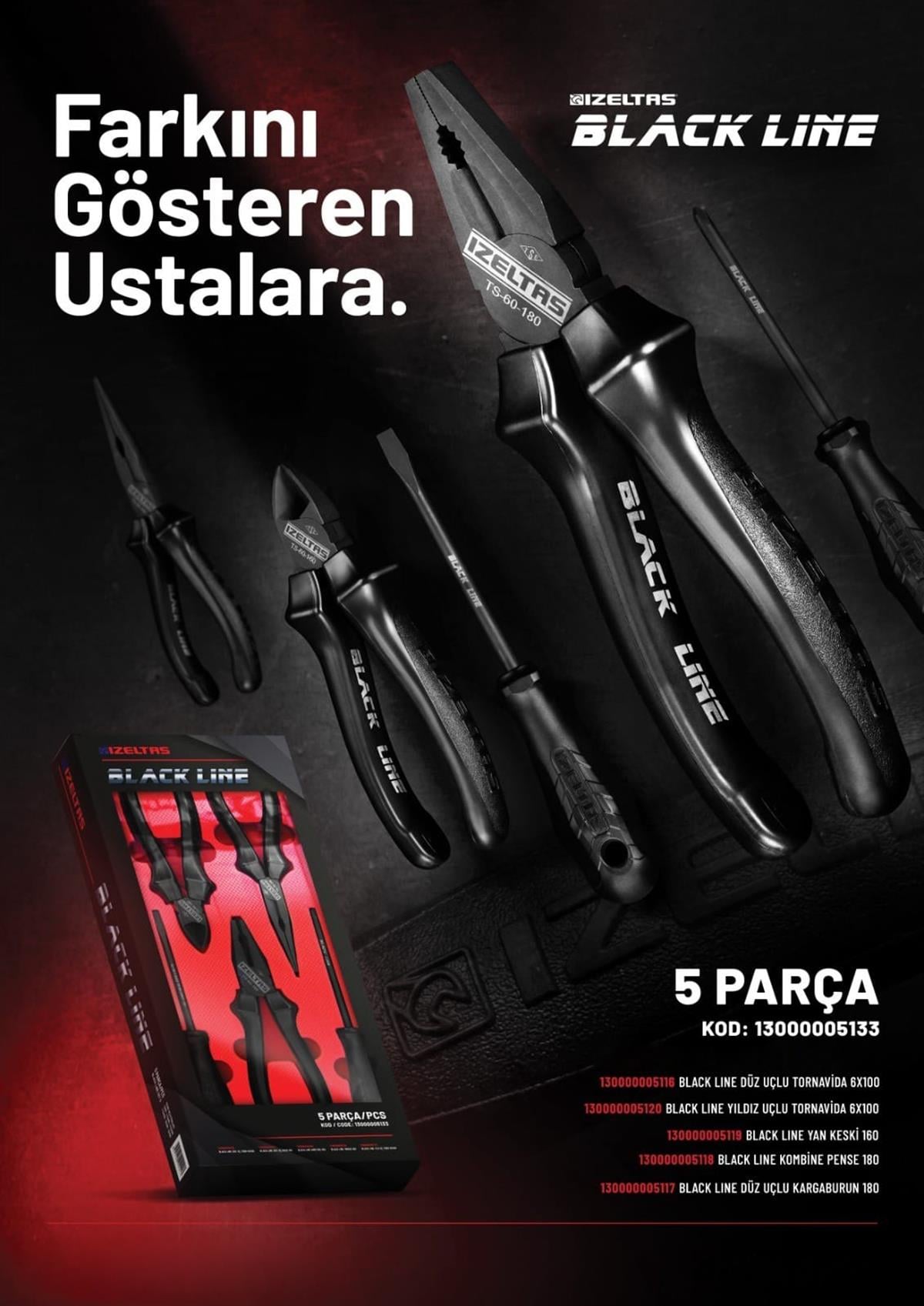 İZELTAŞ BLACK LINE SET 5 PARÇA  
