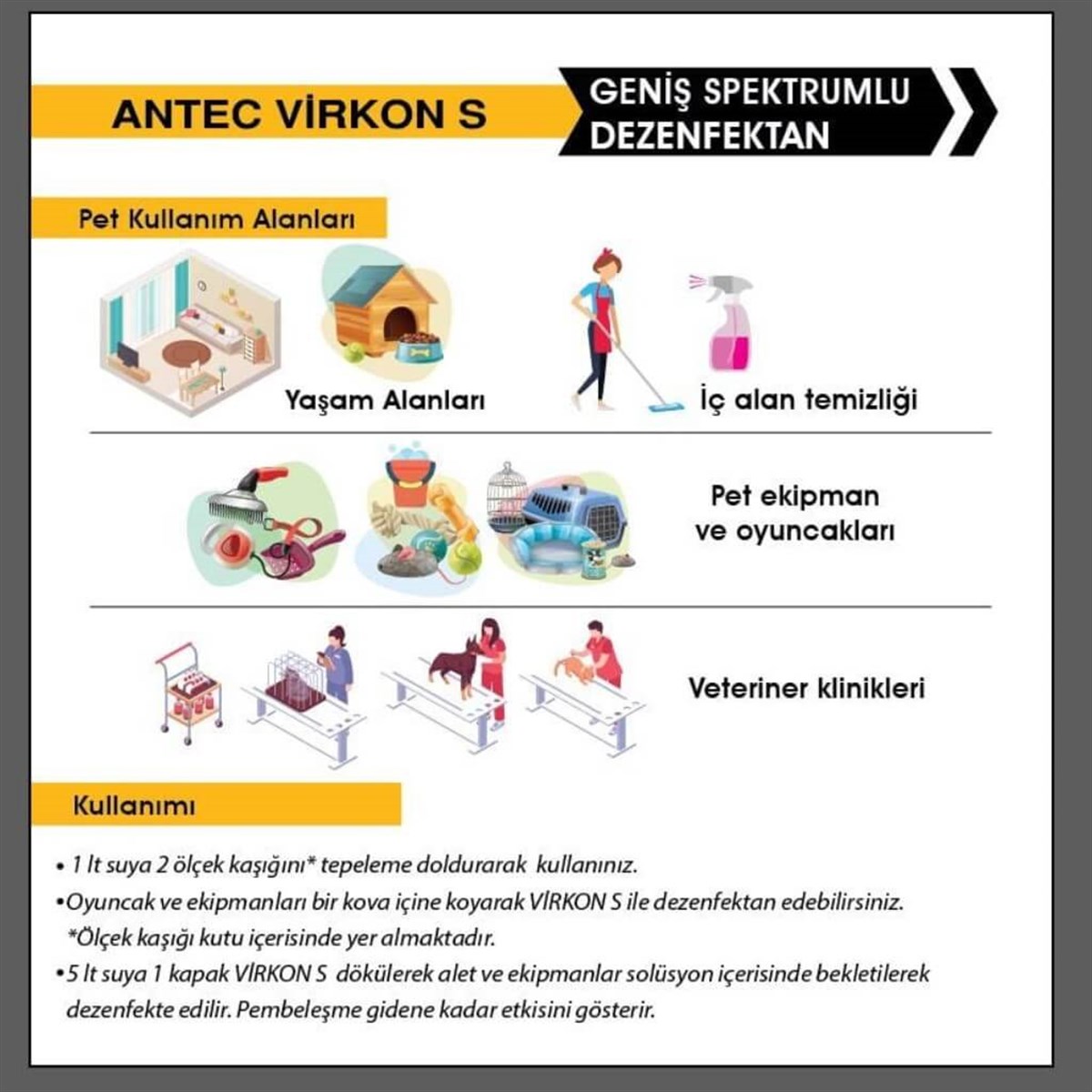 ANTEC Virkon-S Geniş Spektrumlu Toz Dezenfektan 1 Kg