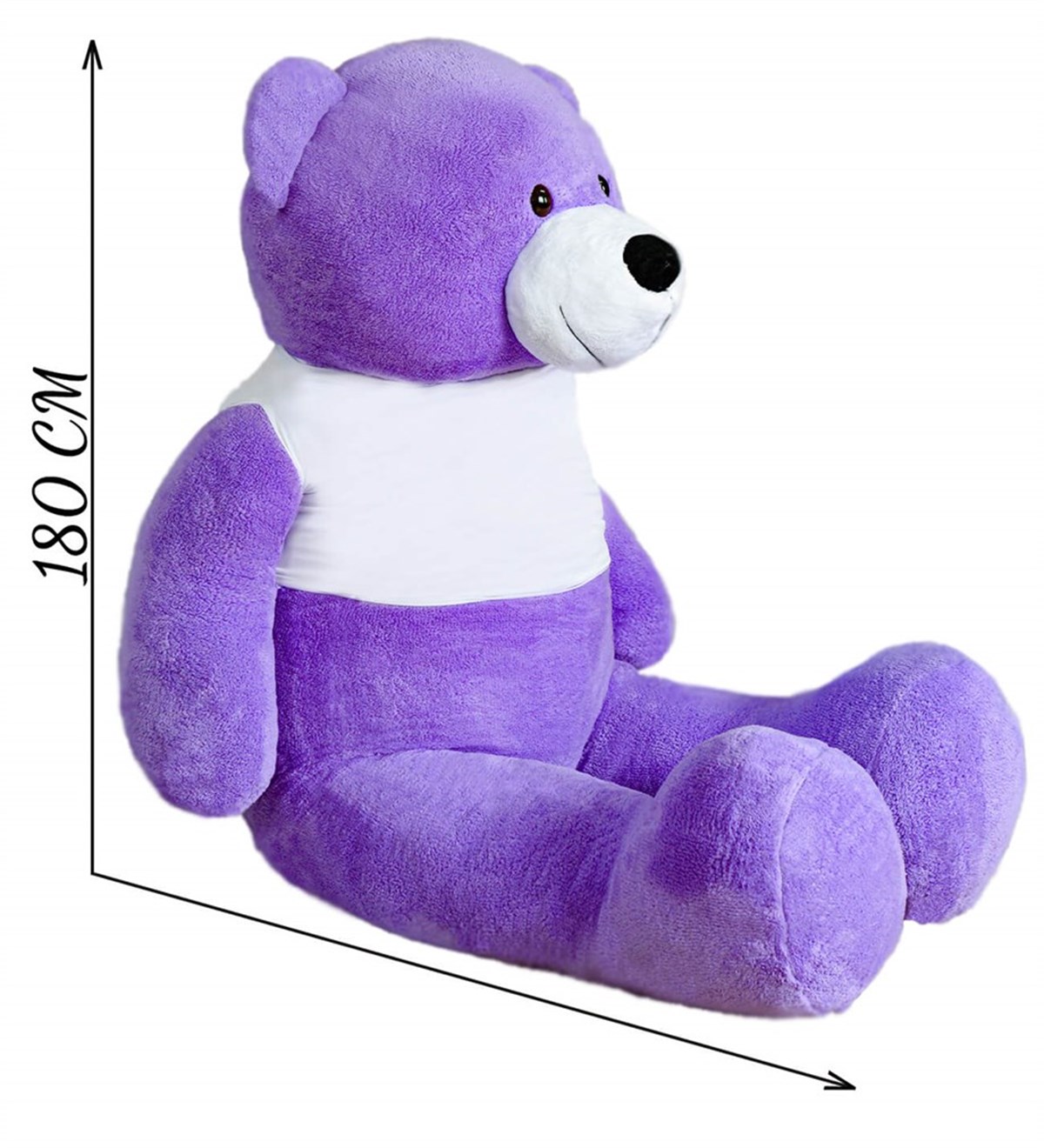 180 cm Kişiye Özel Tişörtlü Tatlım Peluş Ayıcık (%100 Yerli)