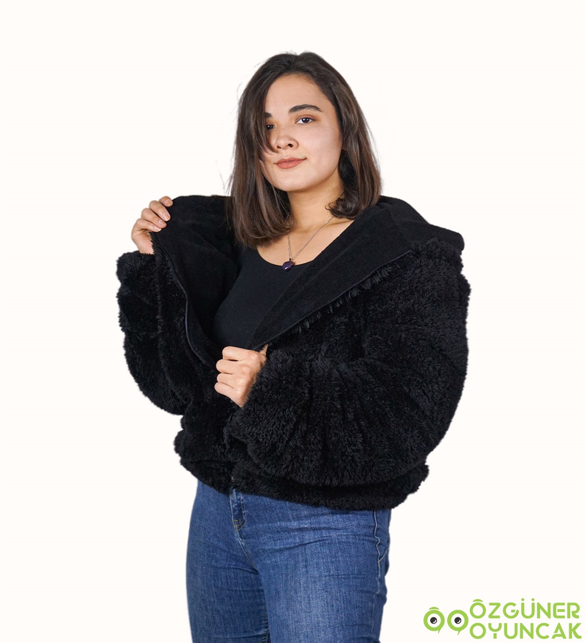 Fermuarlı Pelüş Polar Hırka