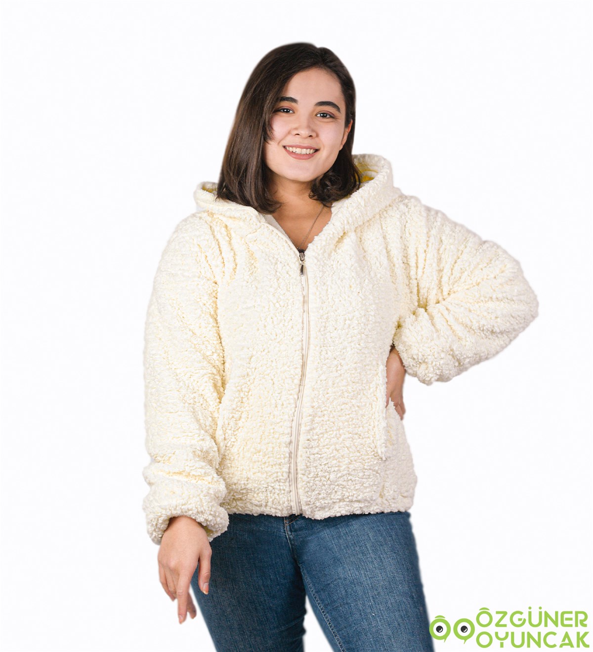 Fermuarlı Pelüş Polar Hırka