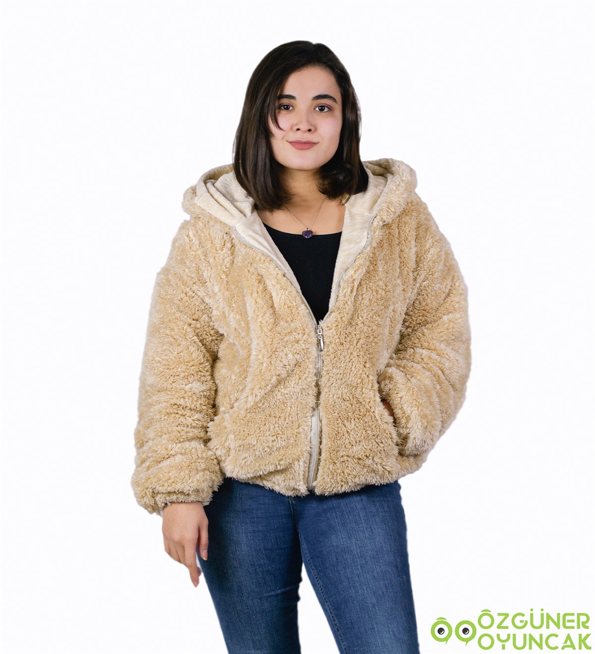 Fermuarlı Pelüş Polar Hırka