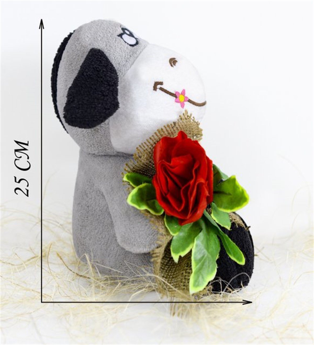 Sevimli Eşek Özür Dilerim Seti 25 Cm Broş Çiçek 