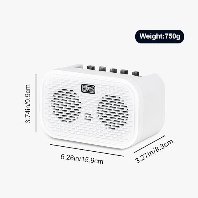 Coolmusic Unique Mini Beyaz Şarjlı Bluetooth Gitar Amfisi