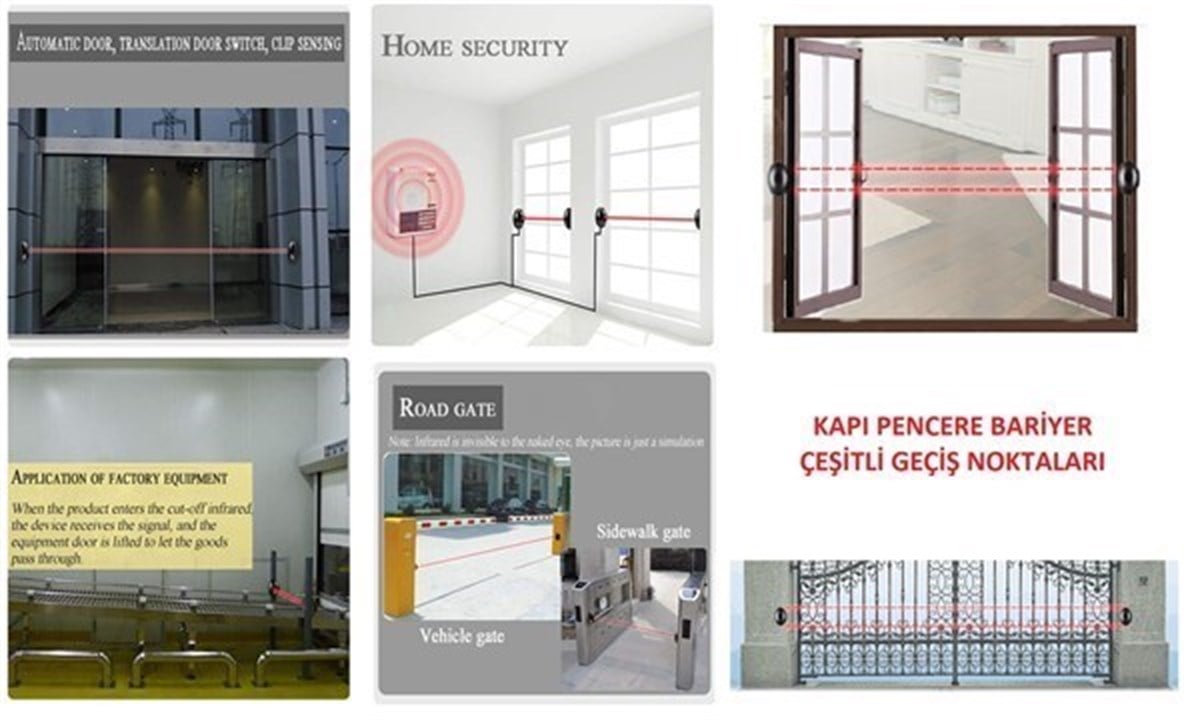 1 Çift Fotosel Garaj, Bariyer, Kapı ve Pencere Emniyet Sensörü
