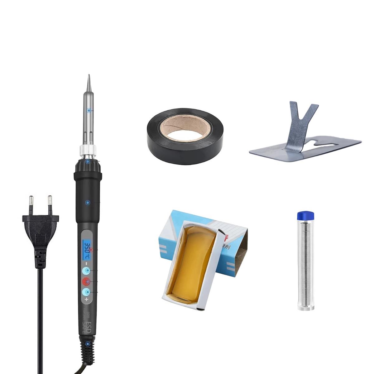 Sonex Lcd Ekranlı 60W Isı Ayarlanabilir Kalem Havya Lehim Makinası Lehim Pompası Sehpa Tüp Lehim
