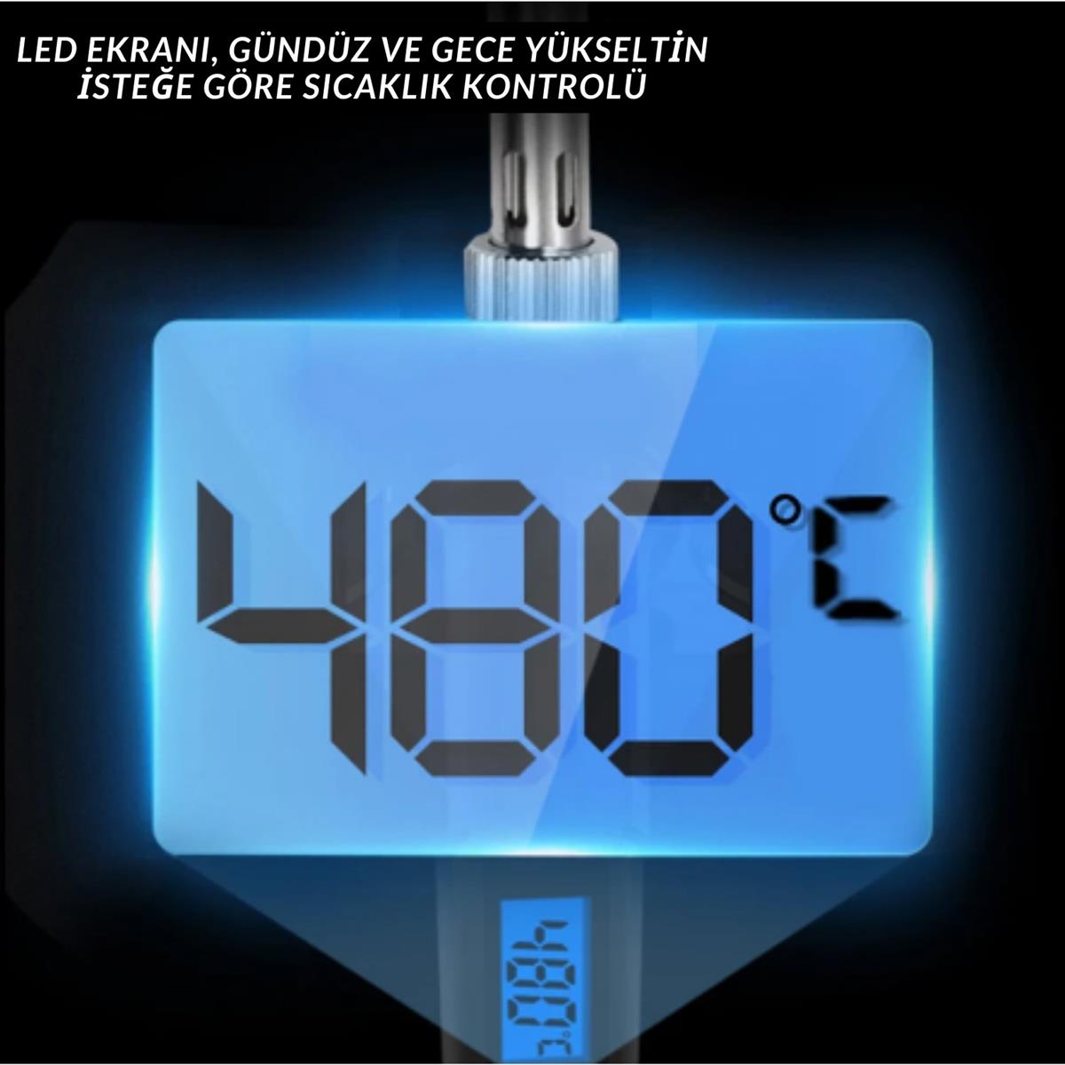 Sonex Lcd Ekranlı 60W Isı Ayarlanabilir Kalem Havya Lehim Makinası Pompa Bakır Uç Sehpa Cımbız Tel