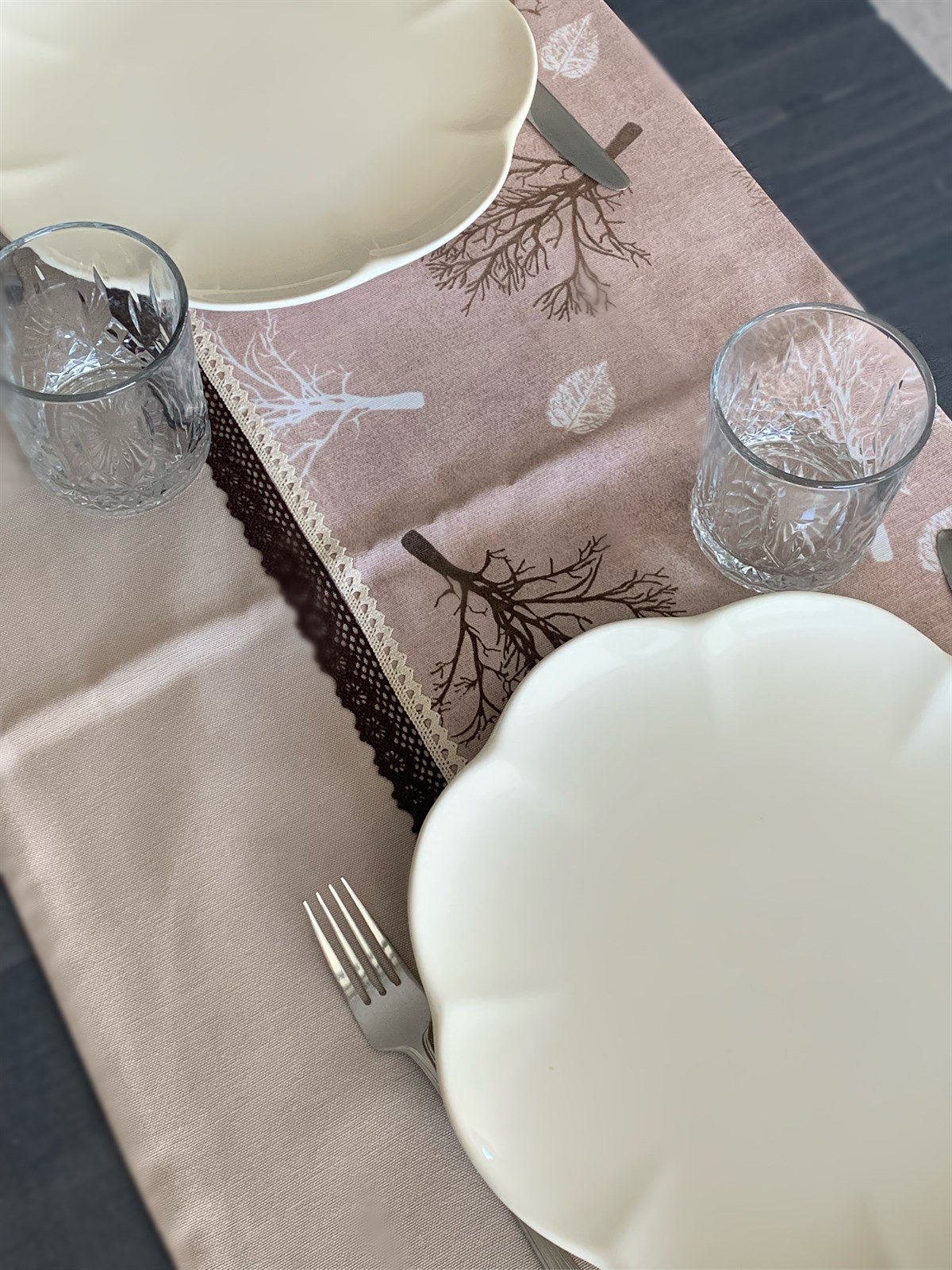 Bej Çift Taraflı Runner