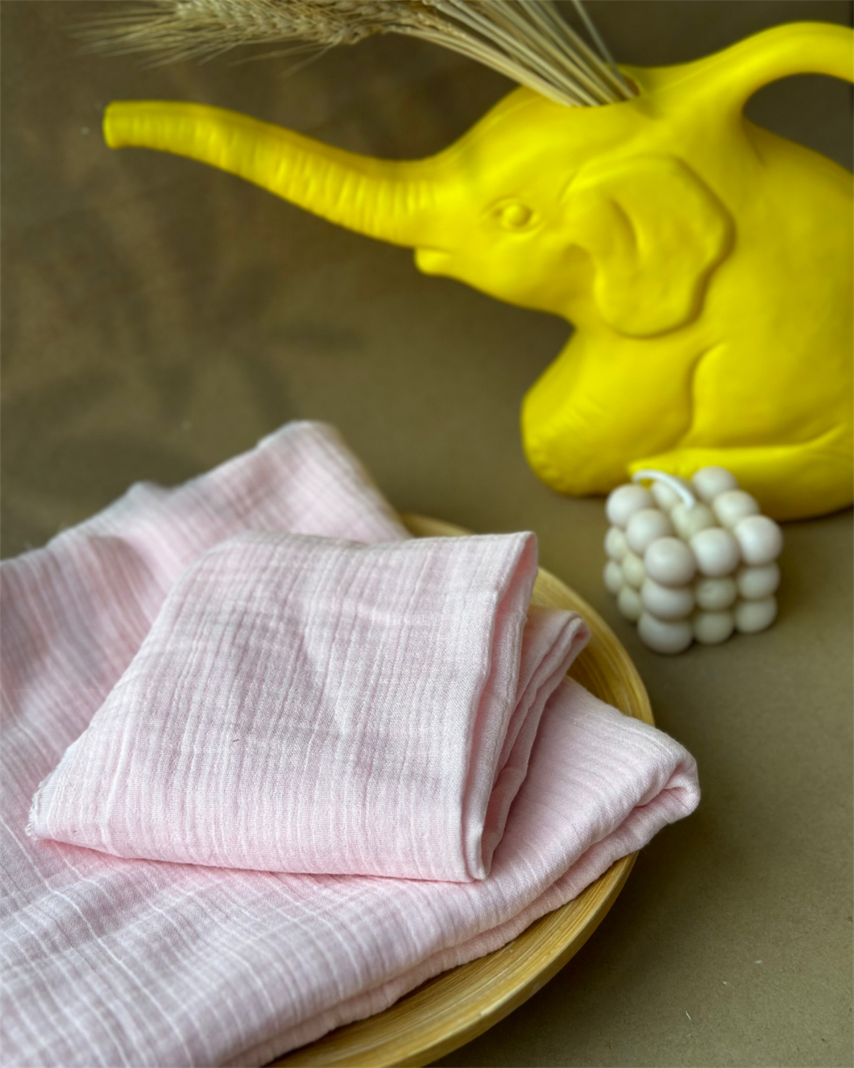 Pembe Müslin Bebek Battaniyesi & Omuz Bezi