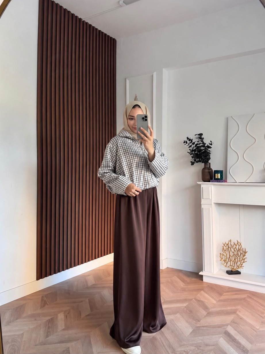 MEYSA CEKET Muadil Kareli Ceket Lacivert Kahve