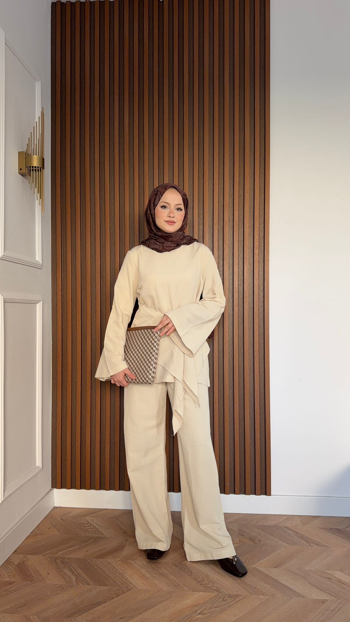 MEYSA PANTOLON TAKIM Broşlu Keten Pantolonlu Takım Butteryellow